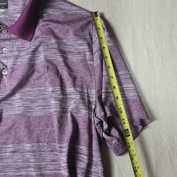 Greg Norman For Tasso‎ Elba Play Dry Golf Polo Shirt Sz XL Purple Stripe - Picture 5 of 12